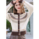 Betu Women's 2025 Winter New Wool Knitted Sweater Fair Isle Jacquard Slim Trendy Top Women 2412X03 Apricot S