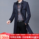 DIFANPU luxury high-end brand mid-length windbreaker men's business casual spring and autumn solid color lapel double-breasted commuter coat navy blue long 2XL 185