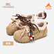 YEEHOO children's cotton shoes with velvet lining, 2025 winter thickened warm sports shoes for boys and girls, medium to large children, camel color (size is small, it is recommended to go up one size) 37 Inner length 23.4cm, suitable for feet 22.4-22.9cm long