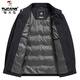 啄木鸟羽绒服男士短款翻领厚款保暖中青年冬季百搭防寒夹克鸭绒休闲外套 YR8615黑色 3XL 190