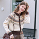 Betu Women's 2025 Winter New Wool Knitted Sweater Fair Isle Jacquard Slim Trendy Top Women 2412X03 Apricot S