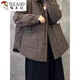 Woodpecker's late green European goods quilted thickened shirt women's winter cotton-padded inner layer casual warm cotton jacket black L recommended 120Jin Jin equal to 0.5 kg or less