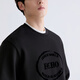 GXG men's round neck sweatshirt flocked printed sweatshirt two-color long-sleeved top black 185/XXL