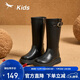 Red Dragonfly Children's Shoes Girls 2025 Winter Children's Cotton Shoes Leather Boots Black High Boots Q54BM073 Black 35