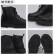 井迈【牛皮】马丁靴男中帮英伦春秋款增高黑色高帮皮鞋机车工装短靴子 黑色中帮拉链【春夏款】 42 码（=运动鞋43）