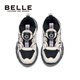 Belle children's shoes, children's sports shoes, velvet cotton shoes, autumn and winter thickened and warm girls' sports shoes, casual running shoes BL5523 pink 28