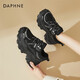 DAPHNE Daphne velvet dad shoes winter new fashion versatile casual shoes women's height increasing sneakers cotton shoes black velvet heel height 6.5cm 35 (225mm) standard size