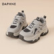DAPHNE Daphne thick-soled dad shoes, women's velvet warm cotton shoes, winter new versatile height-increasing casual platform sneakers winter gray single layer heel height 5.5cm 40 (250mm) standard size