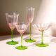 Midelle French flower-shaped cocktail glass wine set red wine glass petal liqueur glass girls champagne glass pink bar drink cup pink green champagne glass