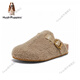 Hush Puppies 2024 Autumn New Plush Boken Slippers Women's Leather Slippers Zhongxing 36
