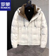罗蒙（ROMON）短款羽绒服男款秋冬季加厚潮牌帅气时尚立领休闲白鸭绒羽绒外套 2335米白色【立领款】 XL 【建议130-145斤】