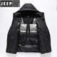 JEEP SPIRIT thickened men's down jacket winter outdoor cold-proof and warm down jacket 90 white duck down new national standard three-way fabric black M 170