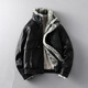 GENIUS international first-line brand fur integrated men's winter loose velvet thickened leather jacket short motorcycle jacket leather jacket for men black M 90-125Jin Jin is equal to 0.5 kg