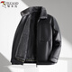 Woodpecker (TUCANO) Leather Jacket Men's Velvet Thickened Windproof and Coldproof Warm Jacket Men's Fashionable and Versatile Outerwear Men's Clothing