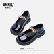ANNIL Girls Princess Shoes Black Small Leather Shoes 2026 New Spring Children's Shoes Lightweight Mary Jane Shoes Black 29