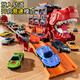 Snaen children's dinosaur toy car ejection track deformation alloy card car boy 3-6-12 years old birthday New Year gift