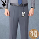 Шерстяные брюки Playboy на осень и зиму, толстые негладкие свободные прямые мужские брюки среднего возраста, деловые повседневные брюки для папы, костюм, брюки Z2538, темно-серые зимние плюс бархатные 38 382 футов, 9 талии