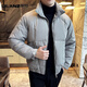 LILANZ official feeling thin down jacket men's winter warm and handsome 2025 new casual trendy short loose jacket gray (high quality) - flagship model L (130-150Jin Jin equals 0.5kg)