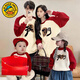 G.duck parent-child wear sweatshirt autumn and winter for a family of three and four small month-old baby rompers for 100 days and one year old family wear red apricot raglan (regular) 66 baby rompers (12Jin Jin is equal to about 0.5kg), we