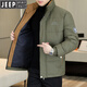 JEEP Jeep Men's Stand Collar Cotton Jacket Winter 2025 New Thickened Warm Cotton Jacket Men's Stand Collar Casual Cotton Jacket Trendy Black XL