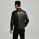 SATCHI Retro Stand Collar Solid Color Casual Light Mature Commuting Versatile Soft Leather Jacket Men's Black Black One Size 52
