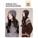 JIUMU yak velvet hat for women in autumn and winter, thickened and warm, versatile ear protection, brown knitted woolen cap, dark gray, one size fits all (56-60cm)