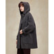 Demana Sheep Wool Camel Blended Winter Urban Simple Quiet Luxury Hooded Stand Collar Loose Double-sided Wool Coat