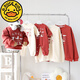 G.duck one-year-old dress, parent-child winter coat, family of three babies, winter velvet thickened sweatshirts for four New Year clothes, white orange plus velvet, 165 adult S size (85-105Jin Jin is equal to 0.5 kg)