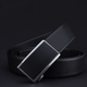 LISM light luxury high-end men's automatic buckle men's fashion belt simple business formal trousers belt trendy leather belt Q black 125cm