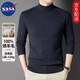 Nasawassup heavyweight 600g 100% wool sweater for men half turtleneck winter new thickened warm knitted sweater for men fashion gray XL recommended 130-155Jin Jin equals 0.5kg