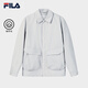 FILA official men's cotton jacket 2026 spring new fashion casual lapel jacket simple and comfortable jacket void gray-GY M 170/92A/M