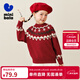 Mini Bala boys and girls parent-child warm sweater new autumn Christmas sweater cotton sweater Chinese red 60604 110
