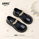 ANNIL Girls Princess Shoes Black Small Leather Shoes 2026 New Spring Children's Shoes Lightweight Mary Jane Shoes Black 29
