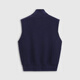 Gap Gap Women's 2026 Spring New Fashionable Loose High Collar Knitted Vest Simple Sleeveless Top 890100 Navy Blue XS (155/80A) Asian Size