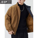 JEEP吉普立领羽绒服男士加厚工装防寒服男装冬季新款高端拼接保暖外套 黑色 2XL 135-155斤