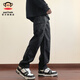 Paul Frank Workwear Straight Casual Pants Men's Winter New Trendy Brand Loose Velvet Thickened Warm Pants Sports Paratrooper Trousers Black Velvet Cold Warmth 2XL Recommended 140-155Jin Jin is equal to 0.5 kg