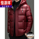 Hengyuanxiang High-End Short Down Jacket Men's 2025 Winter Thickened Warm Business Casual Large Size White Duck Down Jacket Red - Removable Hat L 175 Recommended 120-140 Jin Jin equals 0.5 kg