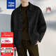 TonLion 2025 autumn and winter men's lapel topstitched solid color woolen jacket