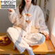 
Modal winter coral velvet confinement clothes for winter postpartum pregnant women pajamas for women spring and autumn and winter style for postpartum mother breastfeeding 9925 three-dimensional bear head L