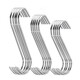 Thickened bacon hook S-shaped stainless steel drying pork hook roast duck sausage solid thickened large pointed S hook 8 hooks solid thick 2.7mm*15cm with tip 40 pieces