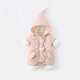 G.duck little yellow duck children's clothing baby clothes plus velvet thickening warm clothes newborn winter jumpsuit full moon climbing suit pink 66cm
