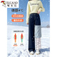 Woodpecker Denim Down Pants Women's Winter Outerwear Removable 2025 Plus Velvet Thickened White Goose Down - 40 Degree Cold Warning Pants Denim Blue Velvet Thickened 90 White Goose. Velvet L Recommended Weight 95-110 Jin Jin is equal to 0.5 kg