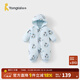 童泰（TONGTAI）婴儿连体衣冬季夹棉宝宝衣服儿童连帽哈衣爬服外出服抱衣 蓝色 80cm