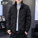 JEEP SPIRIT Jeep Thin Down Jacket Men's 2025 Winter Trend Versatile Warm White Duck Down Thickened Stand Collar Casual Outerwear 215 Black L