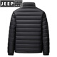 JEEP SPIRIT stand collar lightweight rib down jacket men's short 2025 autumn and winter new fashion versatile warm jacket trend light gray 5865 90 velvet + upgraded version 3XL 190/104A 165-180Jin Jin equals 0.5 kg
