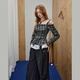 UNIFREE Spring 26 American College style irregular hem design fashionable age-reducing slim long-sleeved shirt Black L
