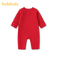 BALABALA Shopping mall same model BALABALA children's clothing children's jumpsuit 2025 new spring romper quilted cute Chinese red 60611 73cm
