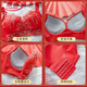 LangSha (LangSha) red underwear for women in the year of birth, wedding push-up, sexy lace, wire-free adjustable bra, Jinyumantang 1 set, 70A 32B cup, recommended 80-95Jin Jin is equal to 0.5kg