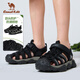Camel (CAMEL) children's sandals, summer refreshing and breathable toe-cap beach shoes, non-slip and anti-collision for middle and large children, black 32