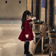 Disney (Disney) Girls Dress 2025 New Winter Clothes Children's Winter Velvet Thickened Western Style Little Girl Red Princess Dress Red 140 cm